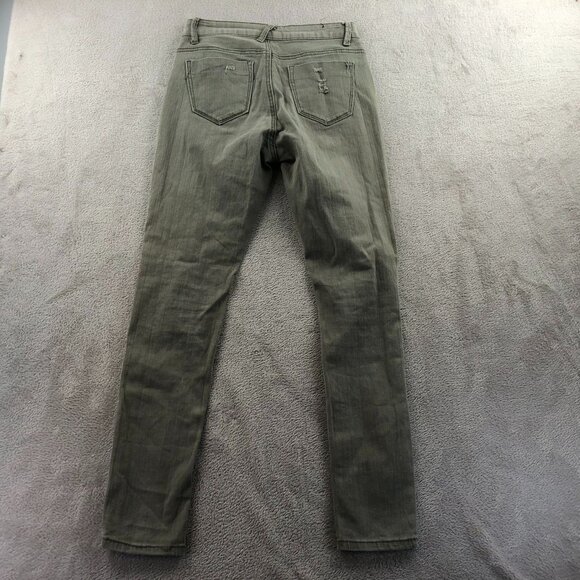 Bamboo Womens Jeans Size 3/4 Distressed Skinny Ankle Casual Classic Green Denim - Picture 15 of 15